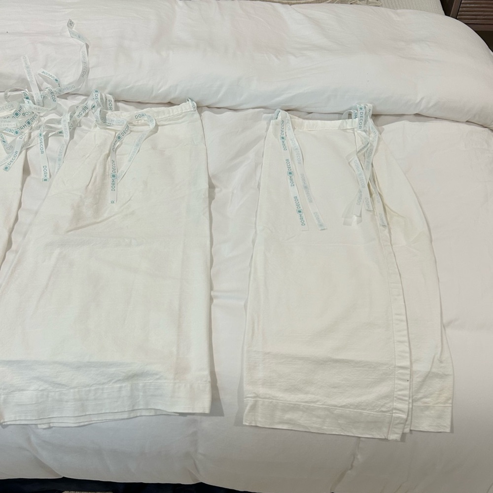 Dorm Decor Bedskirt Panel - White